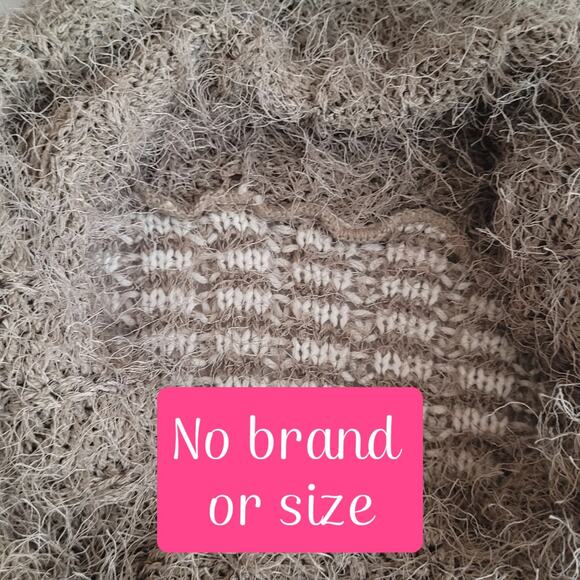 Unbranded Greige Eyelash Fuzzy Nubby Cowl Turtleneck Wool Blend Sweater Small - Picture 3 of 8